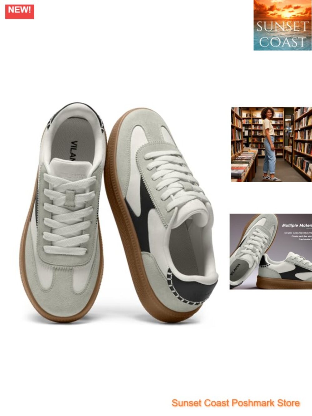 Women's Suede Fashion Sneakers Casual Retro Tennis Shoes Gum Sole Lace Up